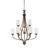 Thaxted 9 Light Shaded Chandelier, Bronze (#K1010)