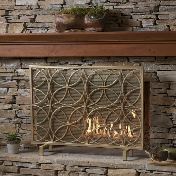 Thayer Single Panel Iron Fireplace Screen