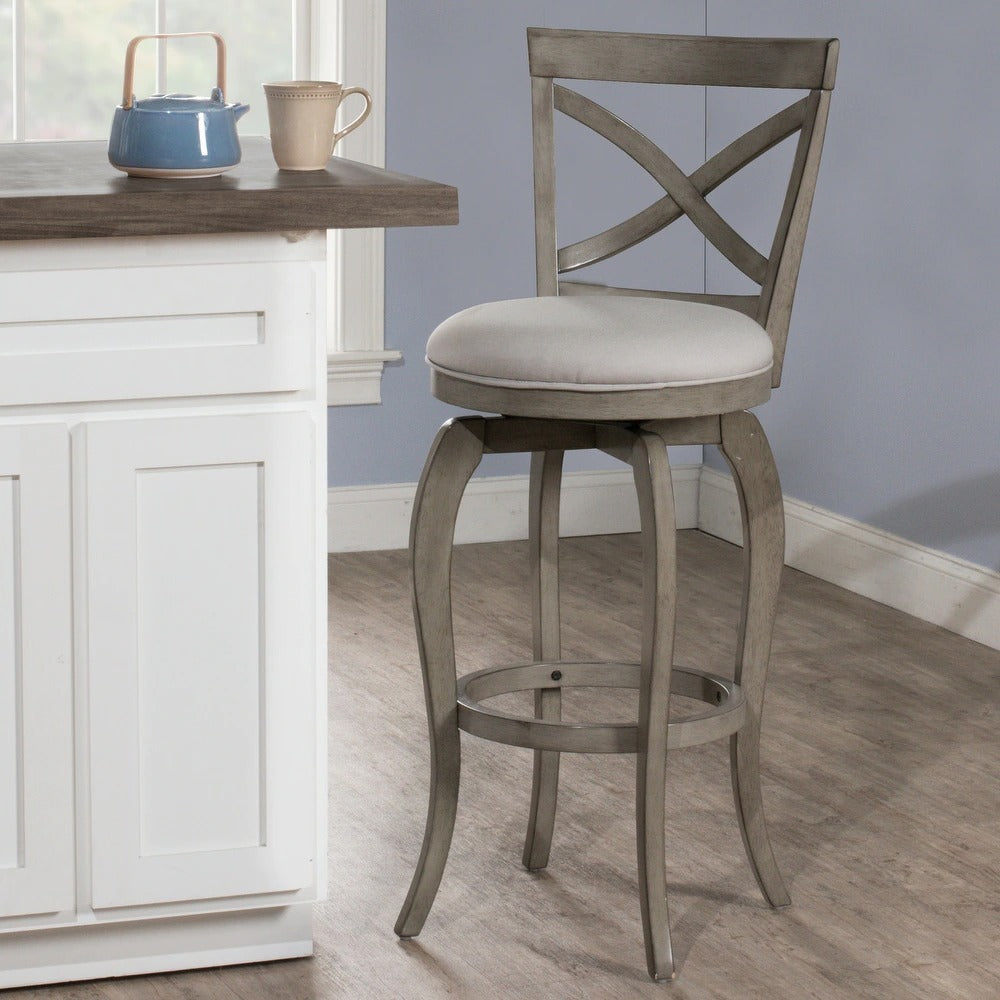 The Gray Barn Chatterly Aged Grey Swivel Counter-height Stool pt775