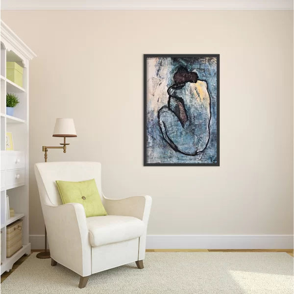 37" H x 25" W x 0.75" D The Blue Nude (Seated Nude) by Pablo Picasso - Picture Frame Print