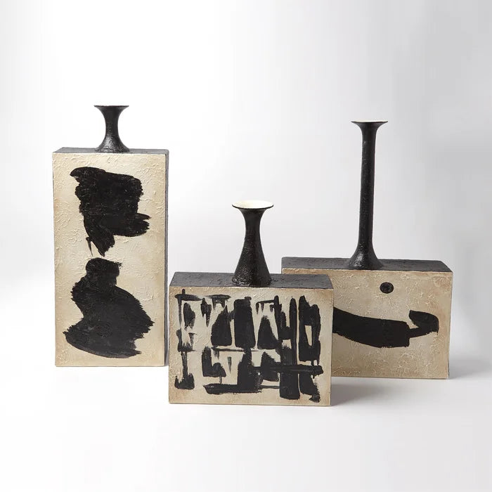 Thetis Black/Ivory 28.5'' Ceramic Floor Vase