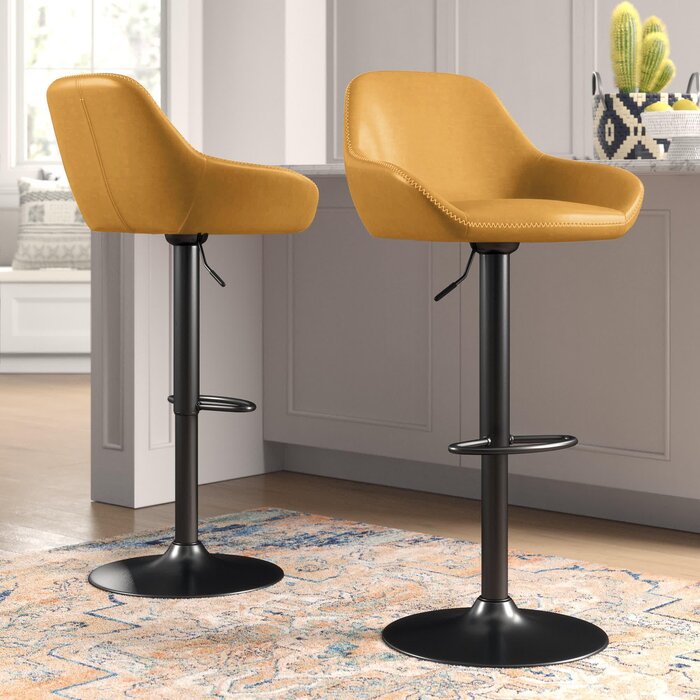 Thibodeaux adjustable height online swivel bar stool