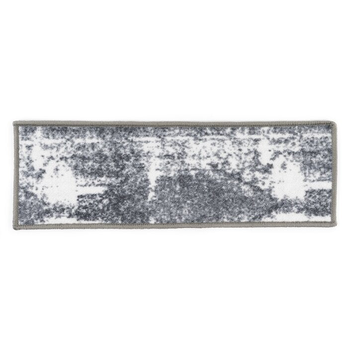 26'' L x 8.6'' W Thigpen Distressed Contemporary Non-Slip Gray/Ivory Stair Tread (Set of 13)