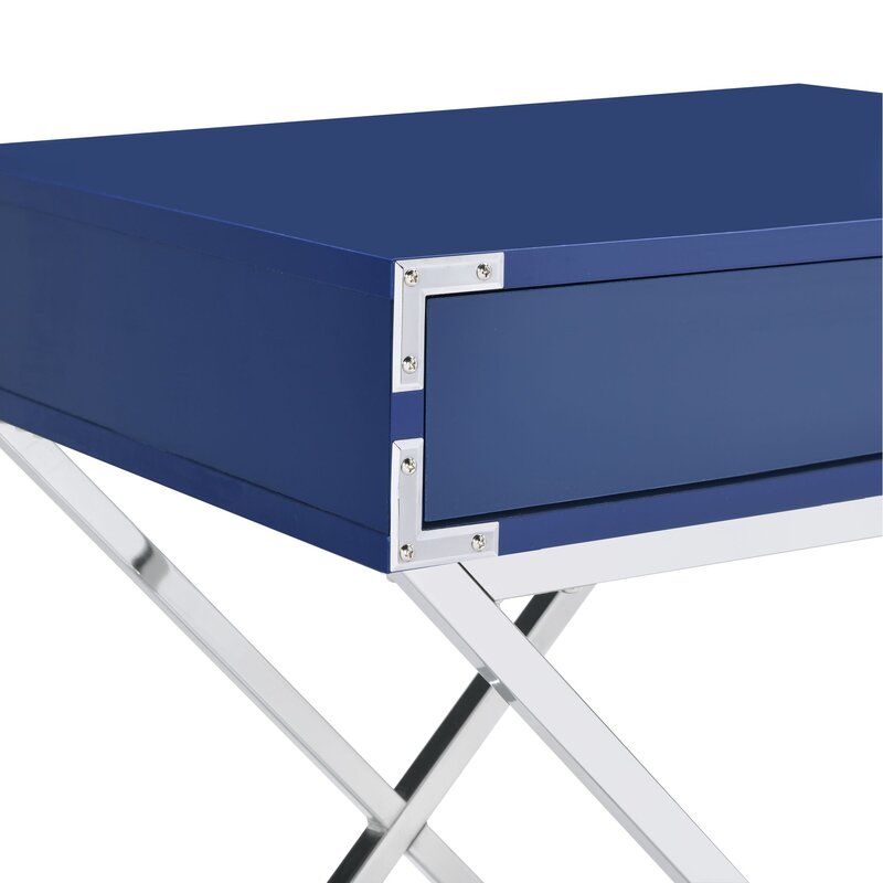 Blue Thor 27'' Tall 1 - Drawer Metal Nightstand