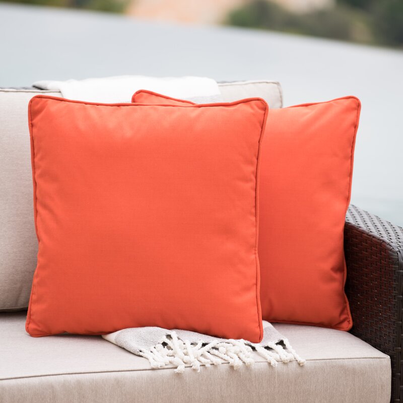 Orange Thorson Outdoor Throw Pillow (Set of 2) #CR1136