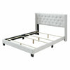 Queen White Tianna Tufted Upholstered Low Profile Standard Bed