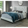 Queen White Tianna Tufted Upholstered Low Profile Standard Bed