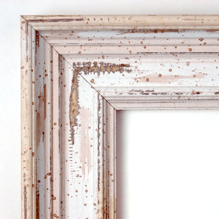 27.13" H x 33.13" W White Tico Modern Rustic Beveled Distressed Accent Mirror