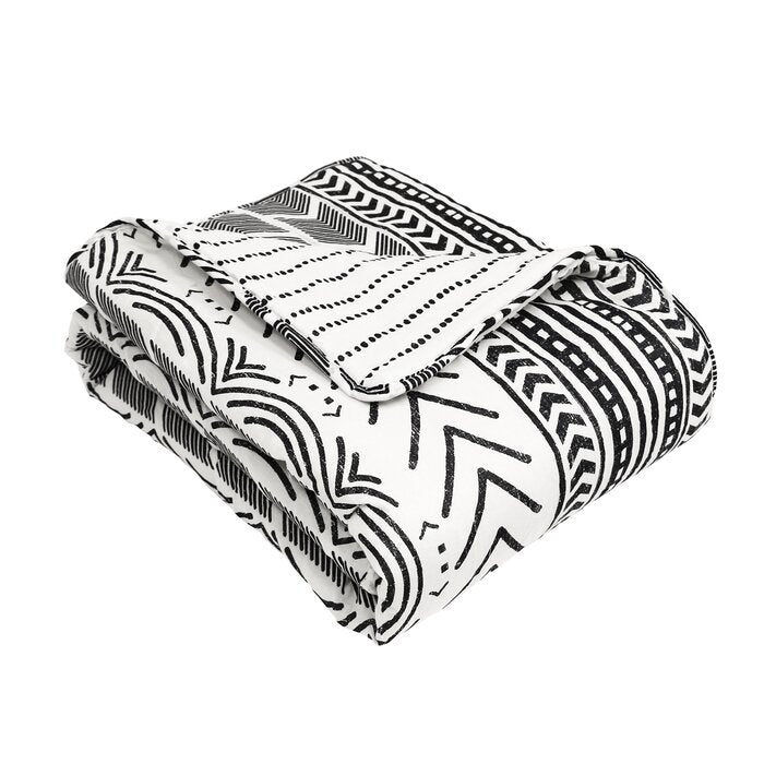 Black/White Tidwell Cotton Throw EE824