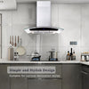 30 Inches 700 Cubic Feet Per Minute CFM Convertible Wall Mount Range Hood with Baffle Filter and Light Included