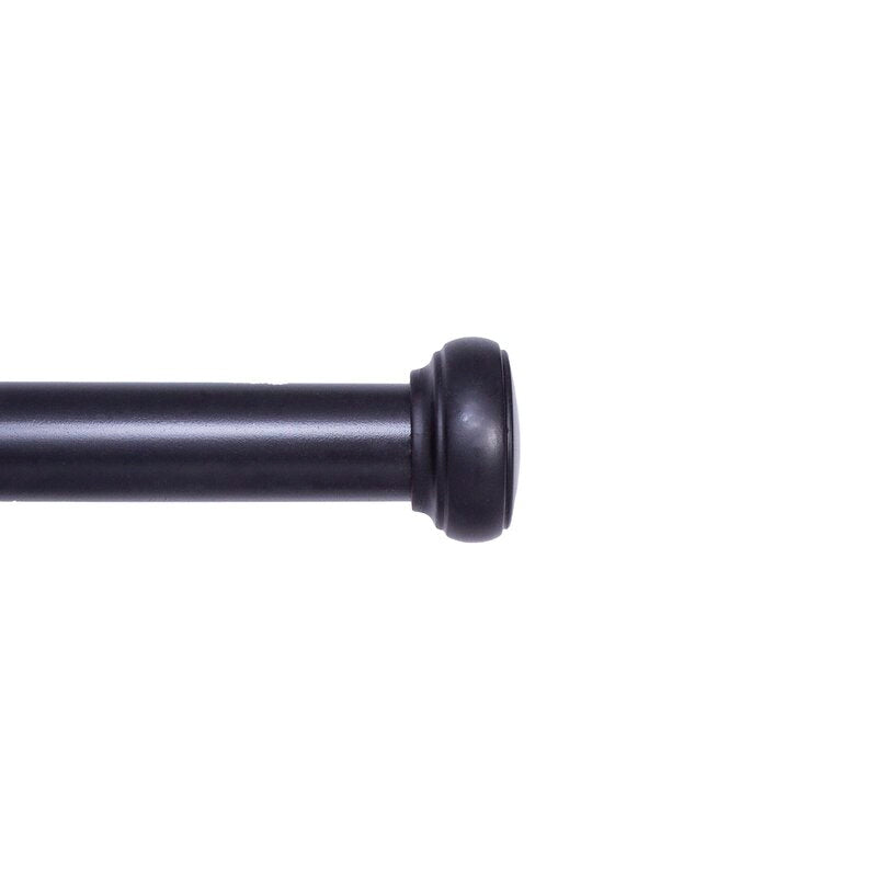90" - 130" Black Tillman Adjustable 1" Single Curtain Rod (Set of 2) CYB405