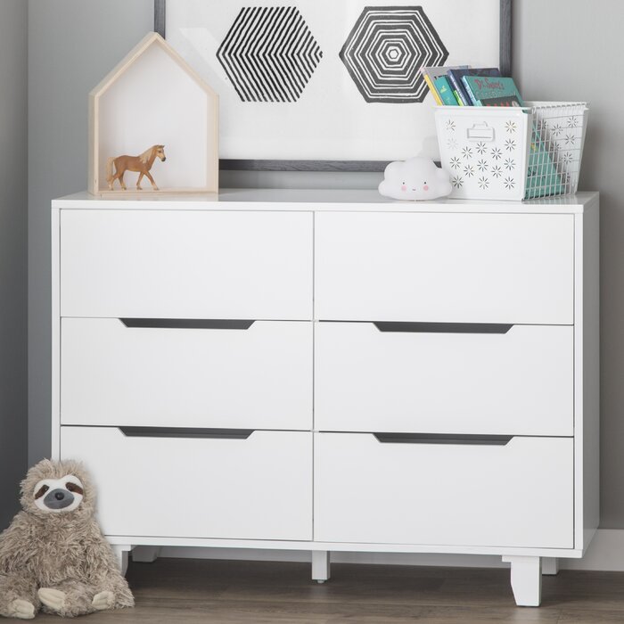 White Tito 45'' Wide 6 - Drawer Double Dresser