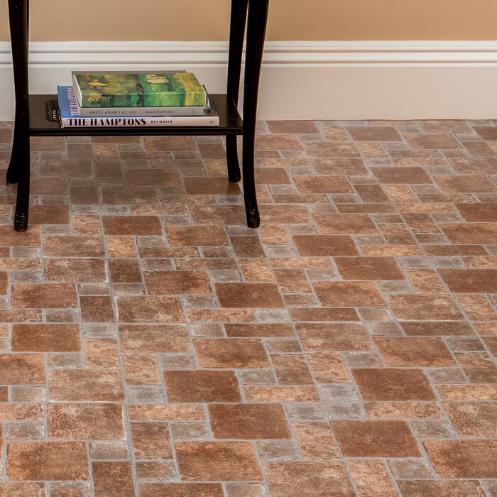 3 BOXES - Tivoli Brick Pavers 12" x 12" x 1.2mm Luxury Vinyl Tile - 135 Square Feet (#K4843)