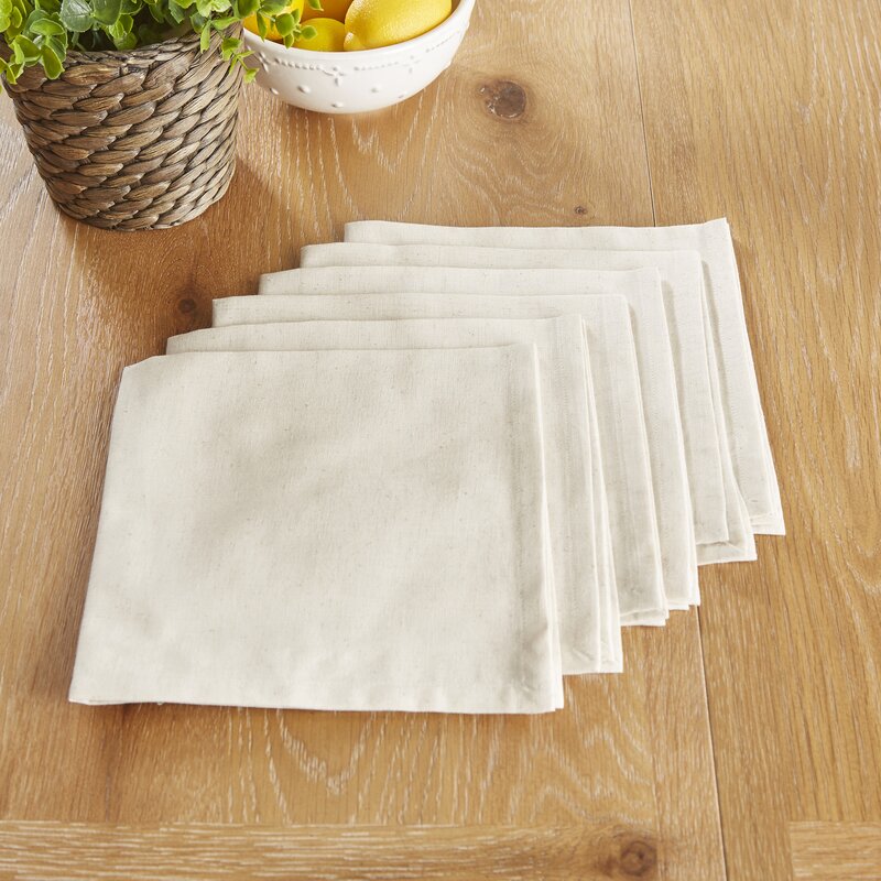 White Tobiah 6 Piece Cotton Napkin Set (Set of 6) B47-HS133