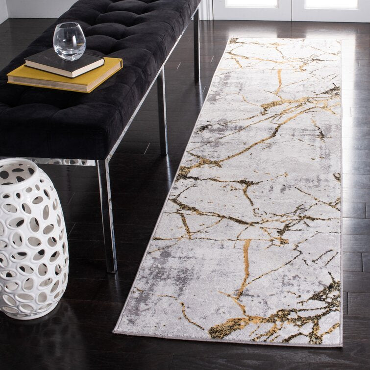Tobias Grey / Gold Rug Runner 2' x 10' – Salvage & Co Indy