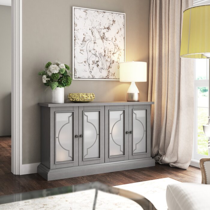 Tompkins 56" Wide 2 Drawer Sideboard, Antique Gray JJ798