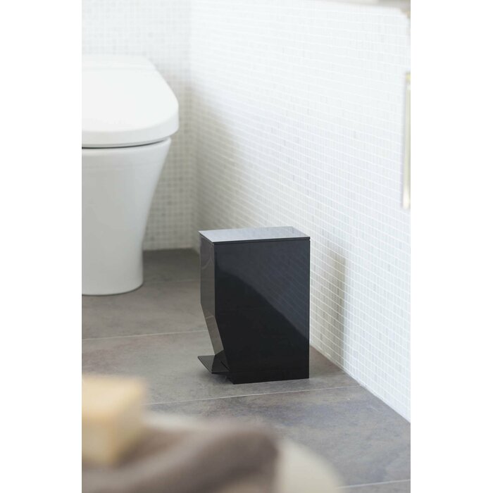 Tower Plastic 1 Gallon Swing Top Trash Can, Black (#K2863)