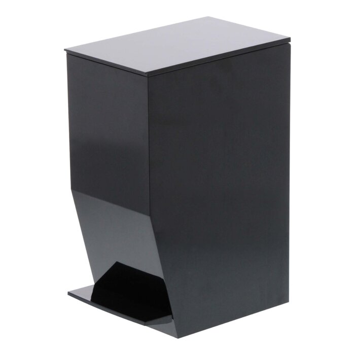 Tower Plastic 1 Gallon Swing Top Trash Can, Black (#K2863)