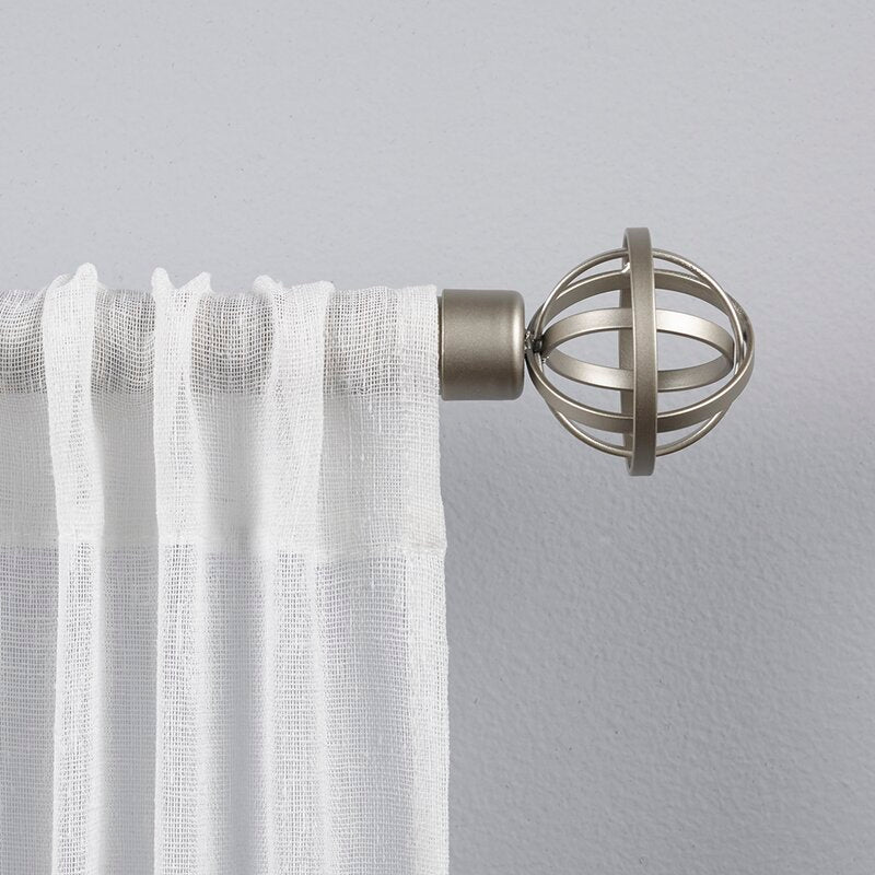 36" - 72" Silver Trevoux Single Curtain Rod