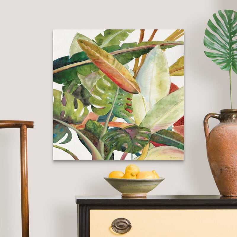 24" H x 24" W x 1.25" D Tropical Lush Garden Square II by Marie Elaine Cusson - Painting on Canvas B57-HS185