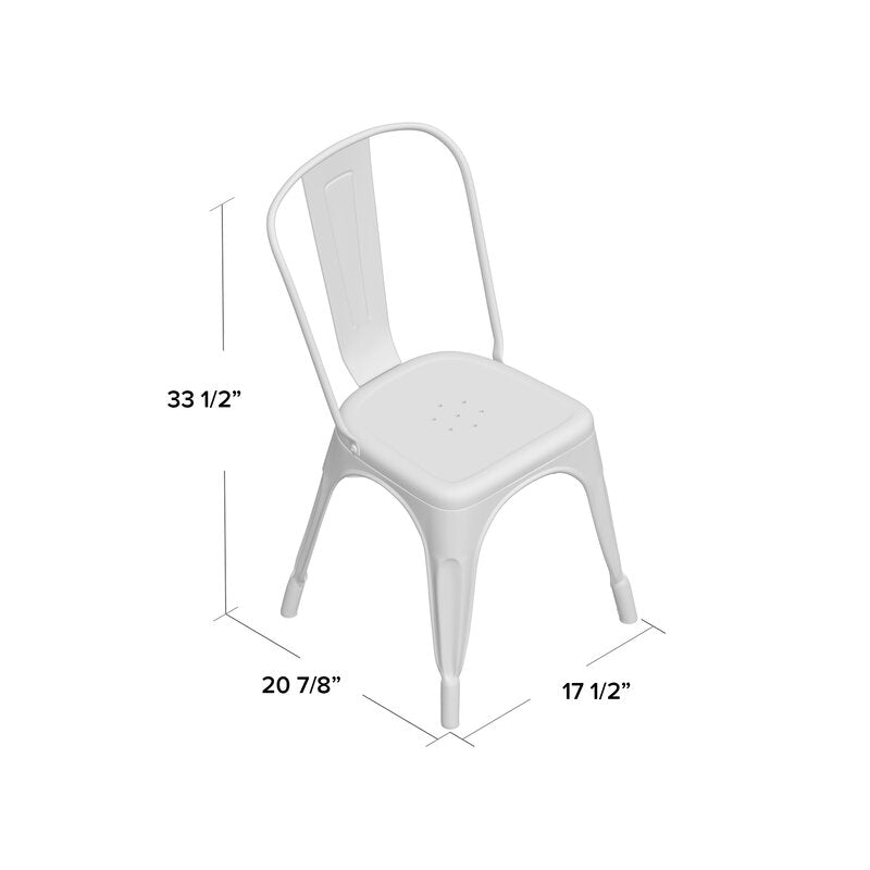 White Tuckerman Metal Slat Back Side Chair (Set of 2) EJ480