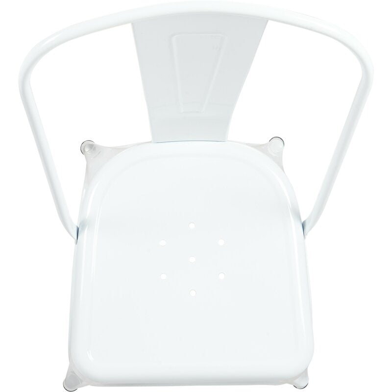 White Tuckerman Metal Slat Back Side Chair (Set of 2) EJ480