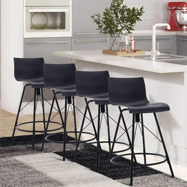 Black Tulletl Swivel 26" Counter Stool (Set of 4)