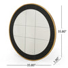 Tunis Round Modern Accent Mirror, Antique Gold/Black #HA188