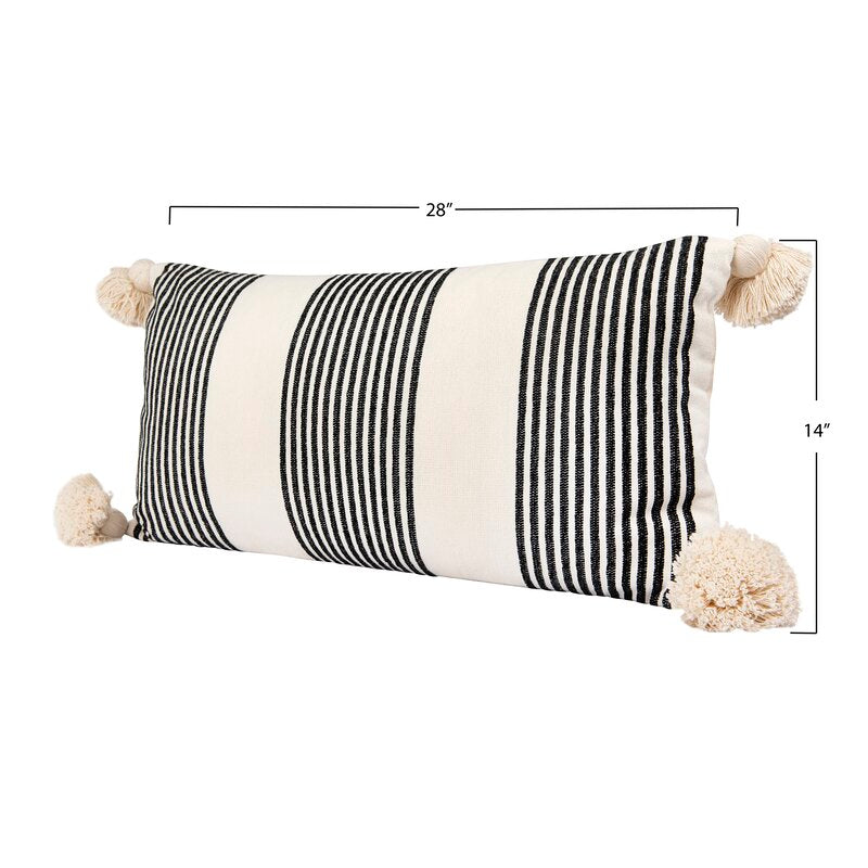 Black Turin Rectangular Pillow #CR1101