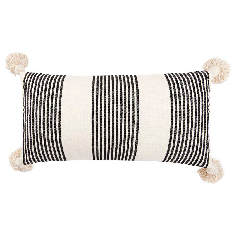 Black Turin Rectangular Pillow #CR1101