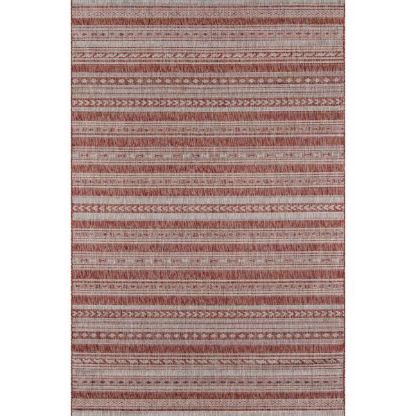Tuscany Geometric Indoor / Outdoor Area Rug in Copper rectangle 5'3"x7'6"