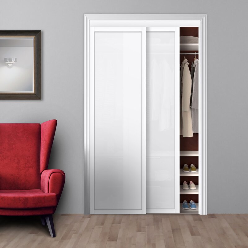 48" x 81" Twilight Glass Sliding Closet Doors with Installation Hardware Kit CL842