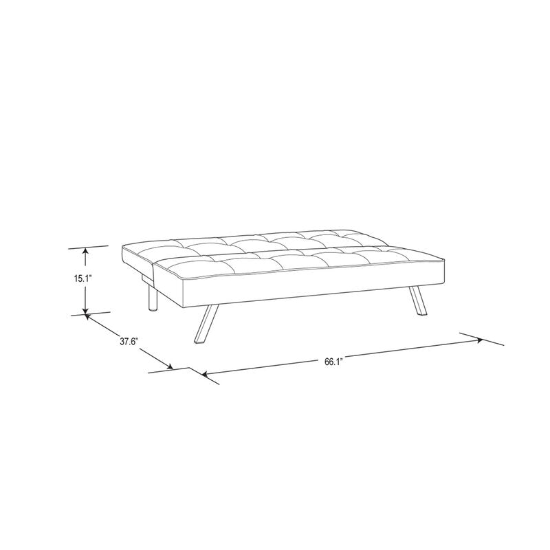 Twin 66.1" Wide Tufted Back Convertible Sofa K7726