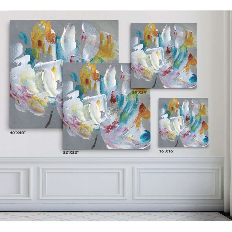 32" H x 32" W x 2" D Tye Dye Flower - CYB263