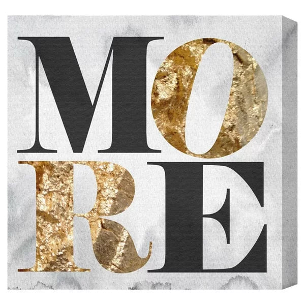 20" H x 20" W x 1.5" D Typography And Quotes More Love, Glam Gold by Oliver Gal - Wrapped Canvas Graphic Art