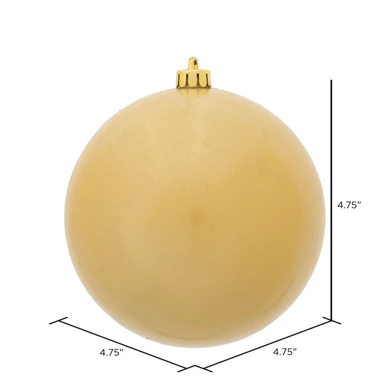 4.75" H x 4.75" W x 4.75" D Champagne UV Drilled Candy Ball Ornament (Set of 4) SHS134