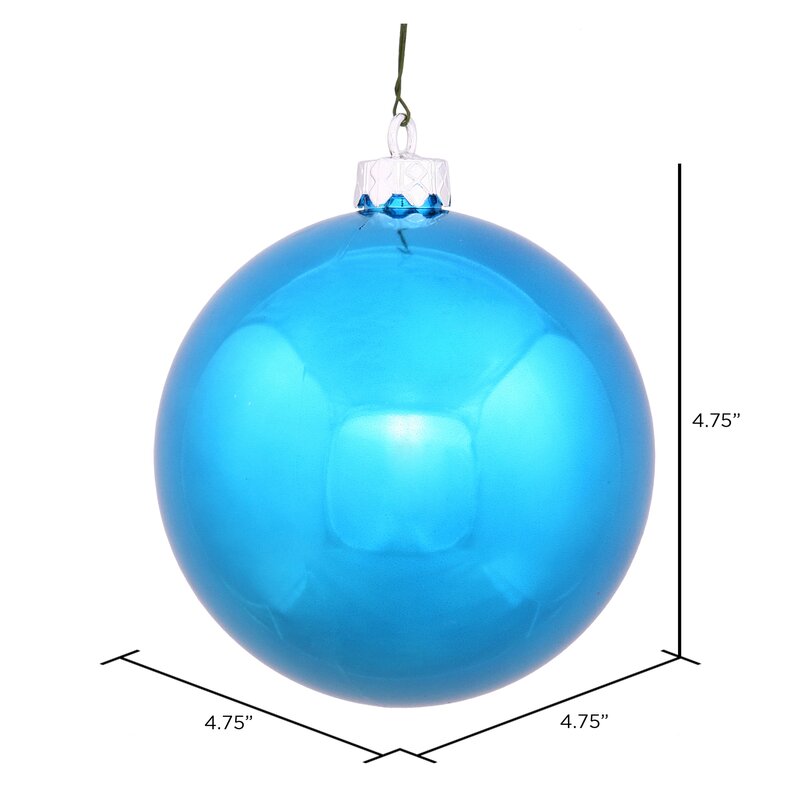 4.75" Turquoise UV Drilled Shiny Ball Ornament (Set of 4) LC719