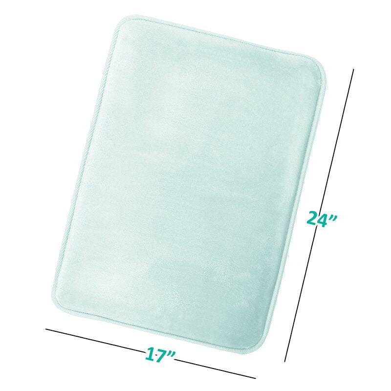 24" L x 17" W Light Baby Blue Ultra Soft Non Slip and Absorbent Bath Rug B108-VS354