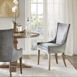 Set of 2 - Ultra Upholstered Dining Chairs, Dark Grey (#881)