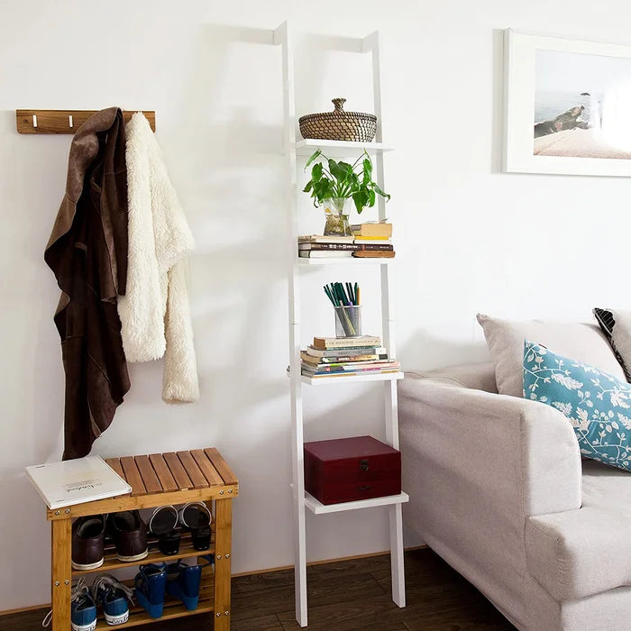 White Umaiza 70.87'' H x 12.99'' W Ladder Bookcase