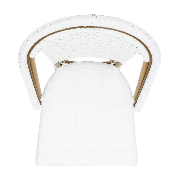White Underhill Wicker/Rattan Patio Dining Side Chair (Set of 2)