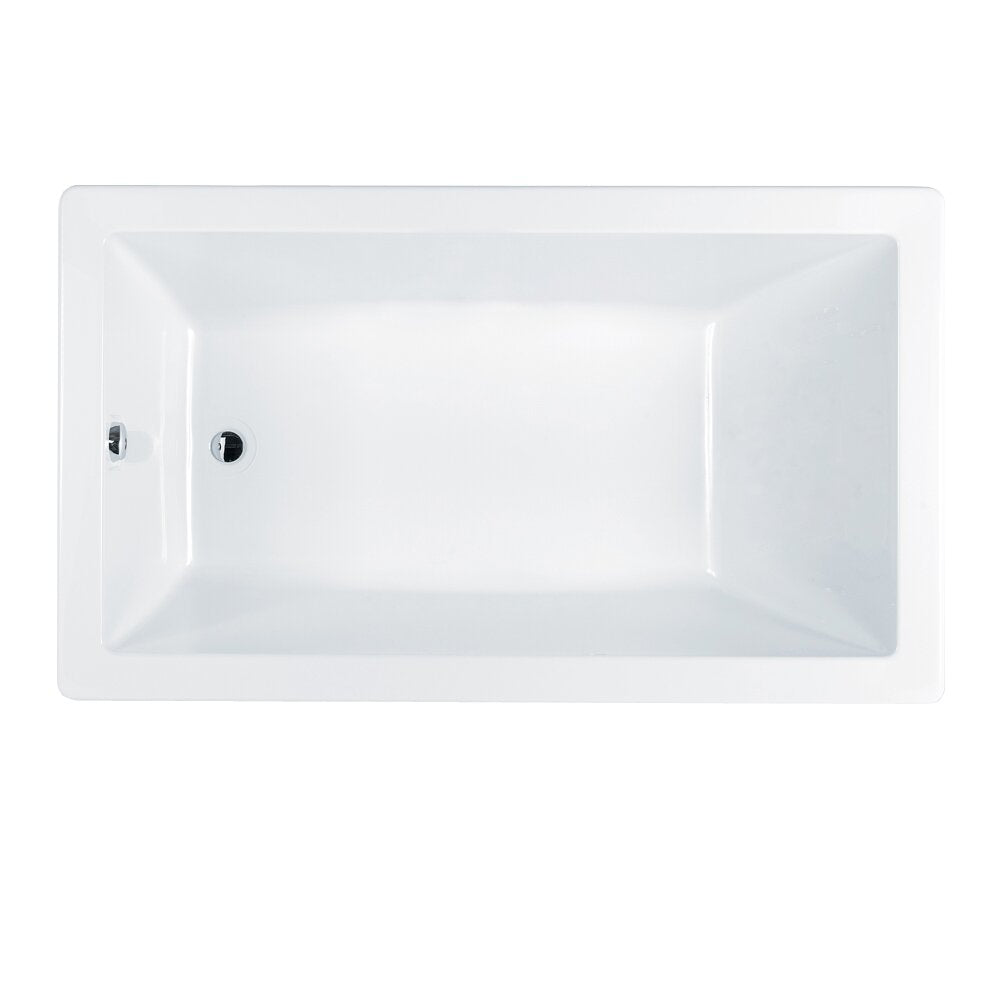 White Elara  72" x 36" Drop In/Undermount Soaking Bathtub K7183