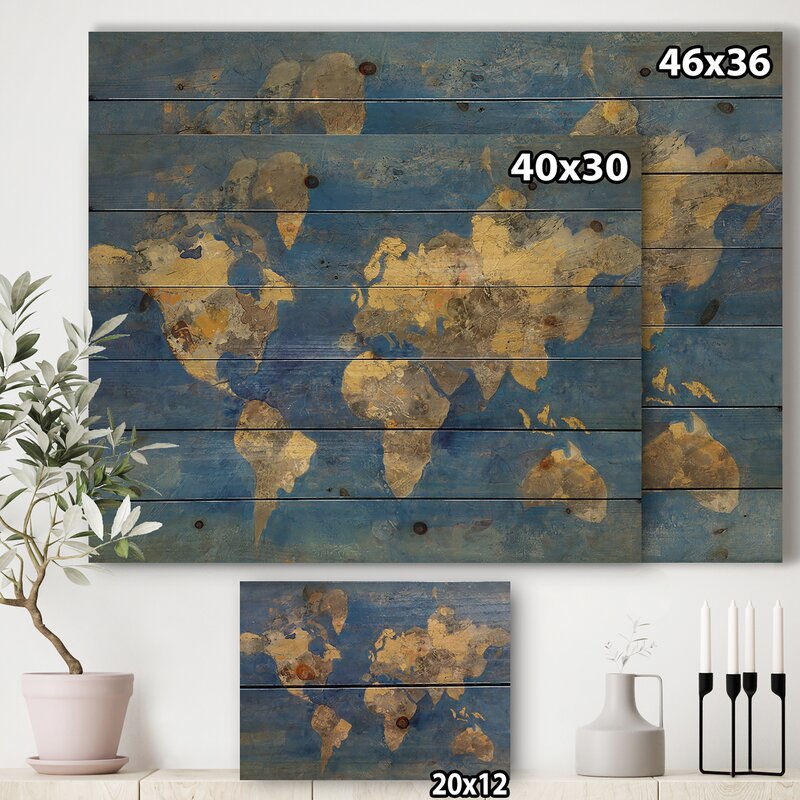 36" H x 46" W x 1.5" D Unframed Print on Wood HB328