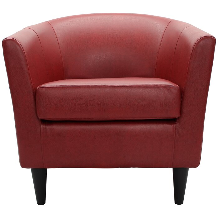 Red Upholstered Barrel Chair