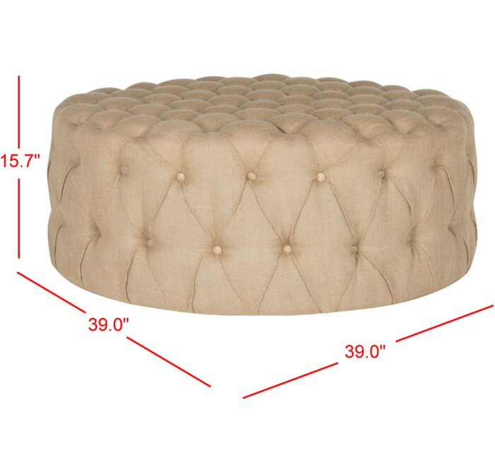 Wide Tufted Upholstered Ottoman