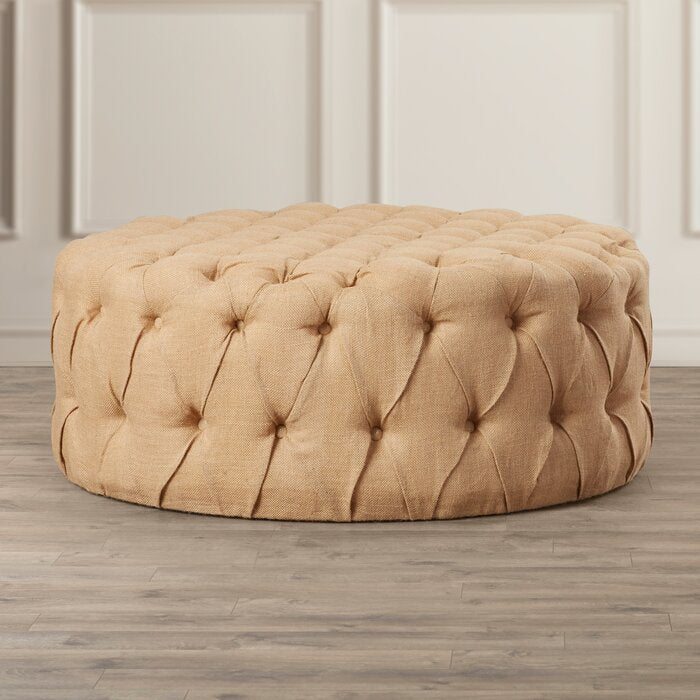 Wide Tufted Upholstered Ottoman