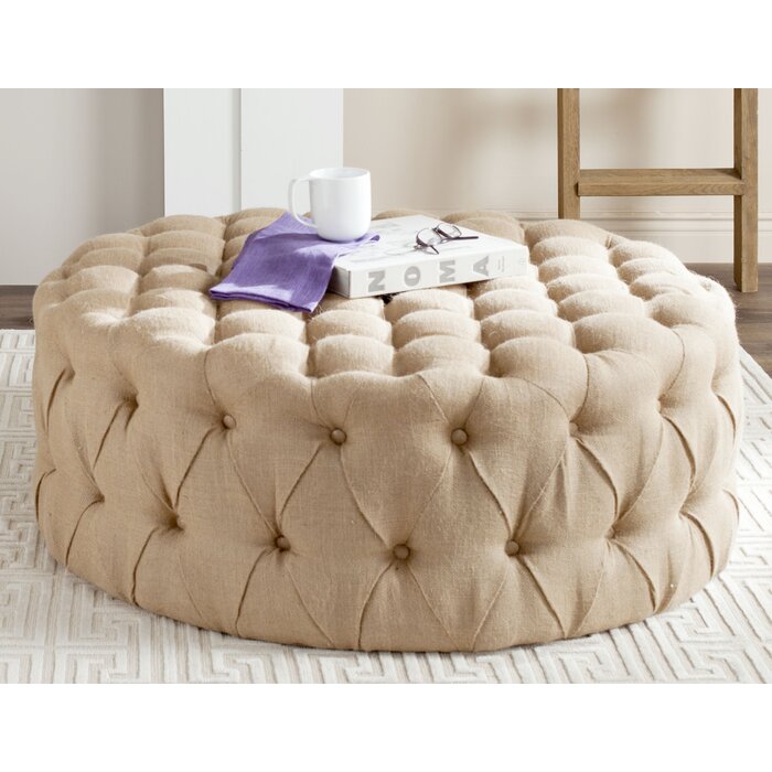 Wide Tufted Upholstered Ottoman