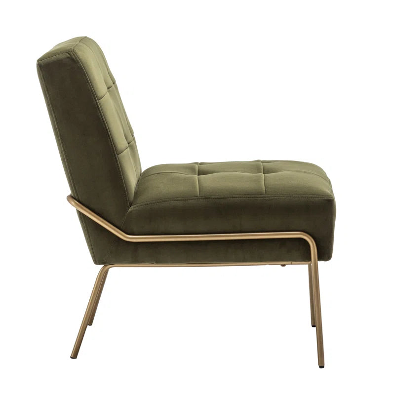 Dark Green Upholstered Side Chair