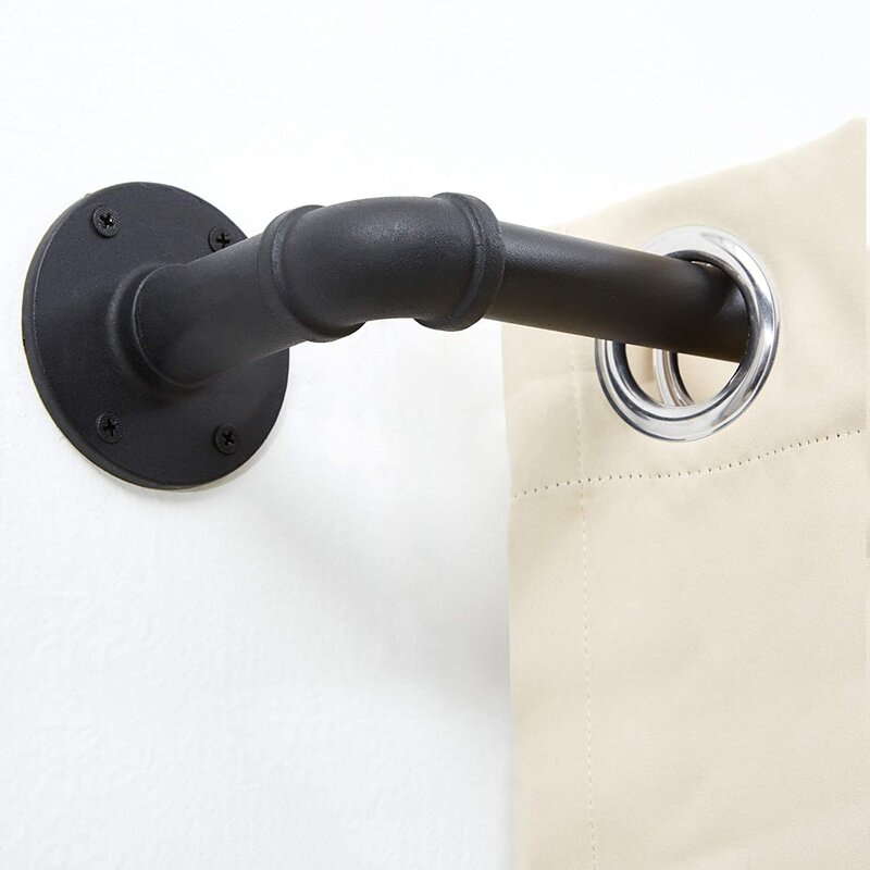 48'' - 86'' Upper Vobster Black Adjustable Single Curtain Rod K8703