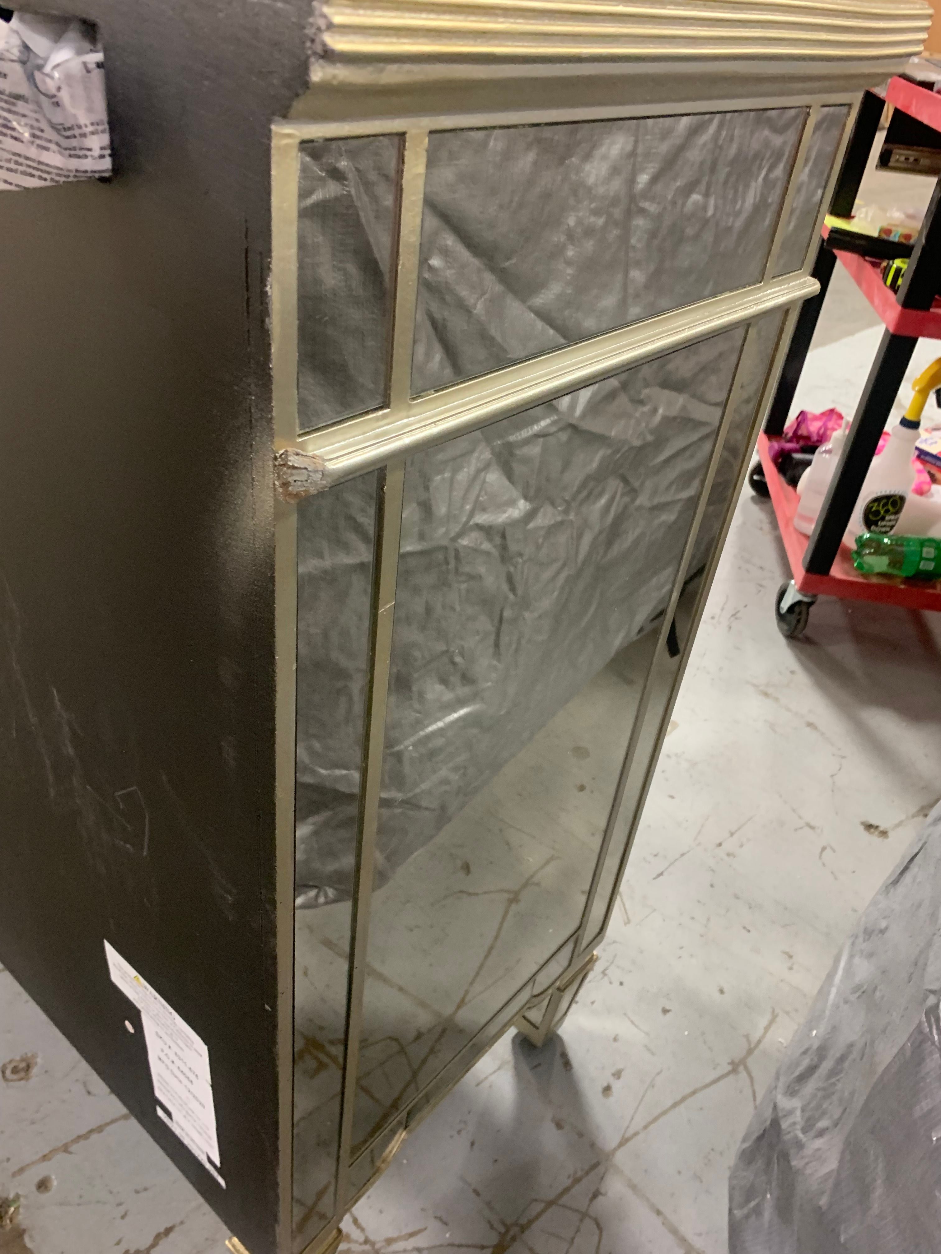 Bassett Mirror Borghese Mirrored Buffet/Server in Silver Leaf